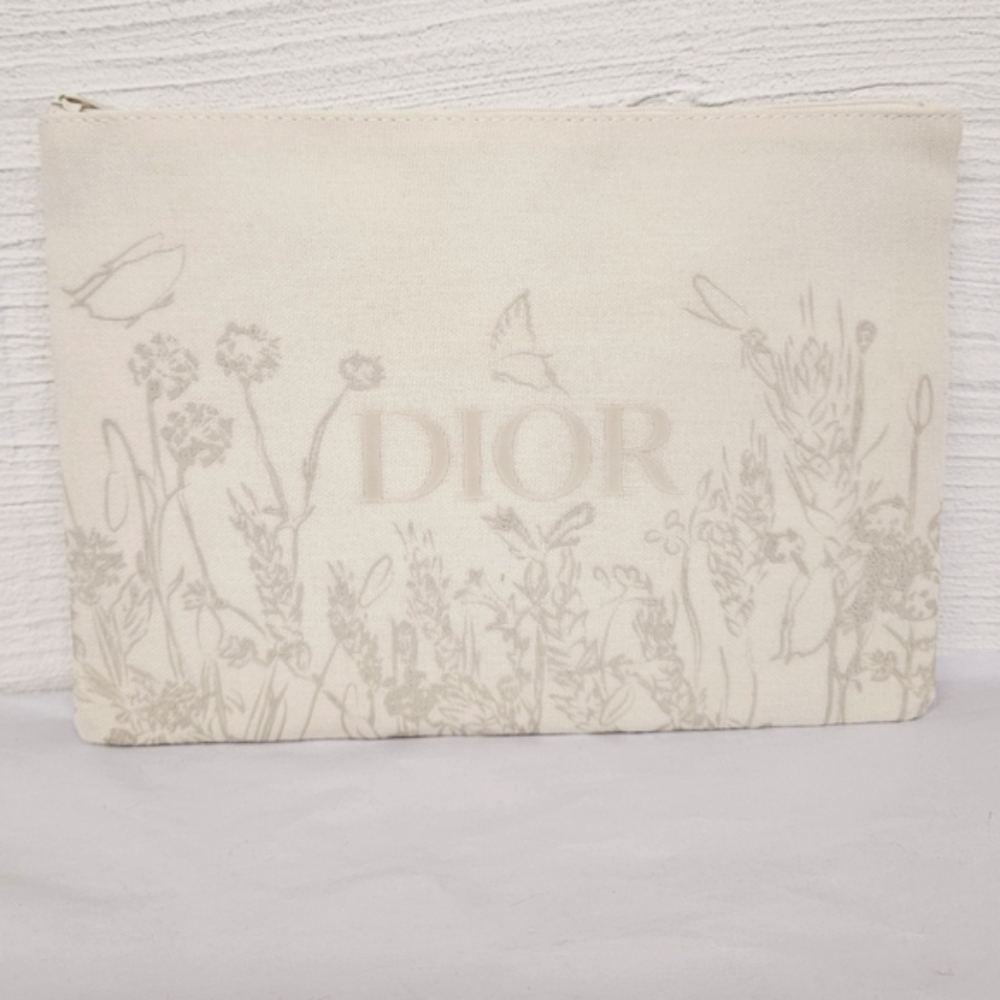 Christian Dior Trousse Zippered Pouch in Floral and Cream Canvas with Box NWT - Picture 3 of 9